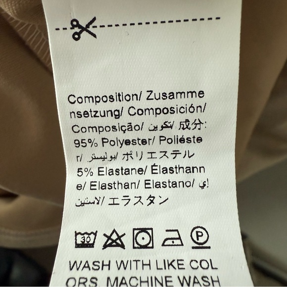 SHEIN | Black Ribbed Mock Neck Top & Beige Button-Front Midi Skirt | Size Medium - Picture 4 of 6